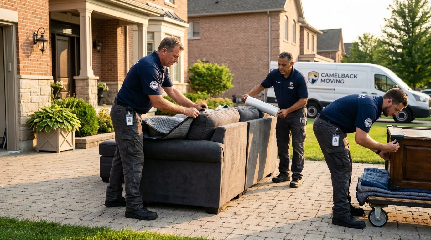 Large estate moving crew wrapping furniture in Payette, ID